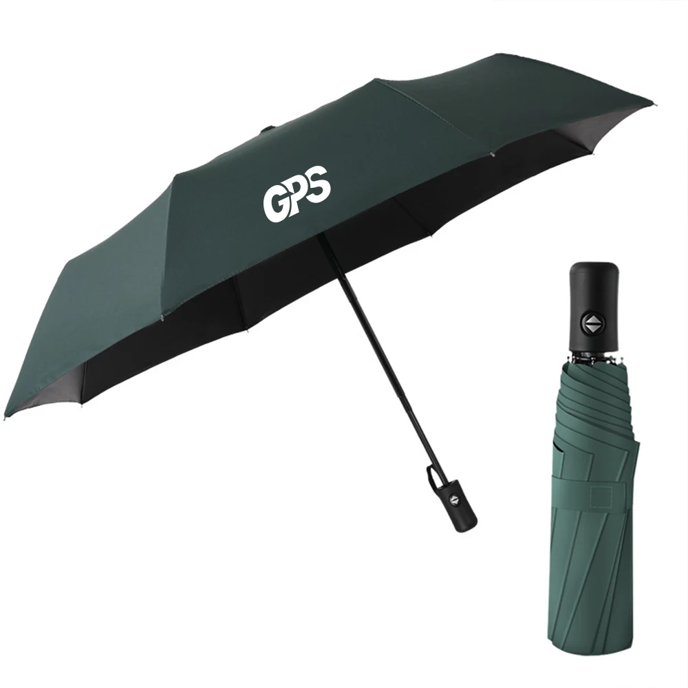 Black Plastic Fully Automatic Folding Umbrella 1