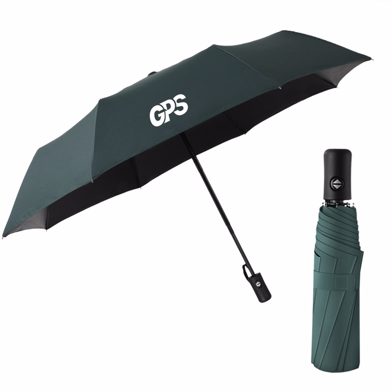 Black Plastic Fully Automatic Folding Umbrella