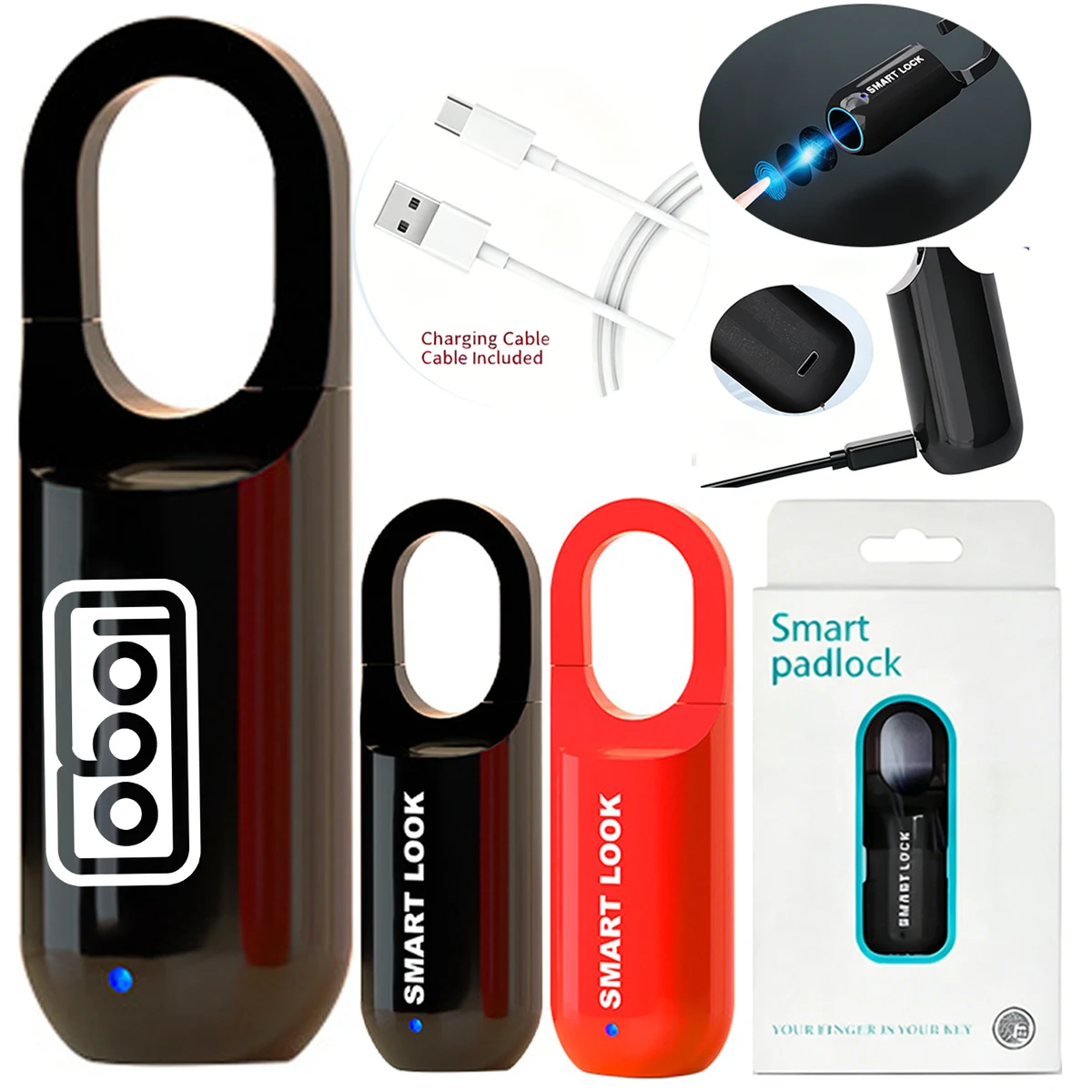 Rechargeable Zinc Alloy Fingerprint Smart Lock 1