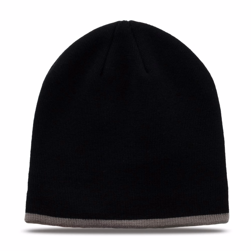 Contrast Trim Fine Gauge Knit Beanie