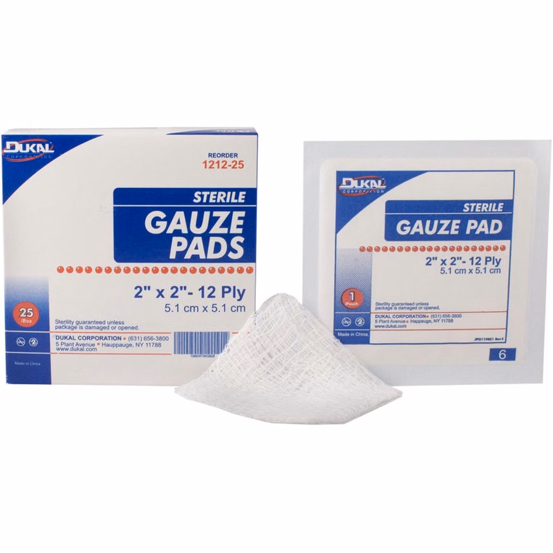 Sterile Gauze Pads - 2" x 2" 12-Ply 25 Pack