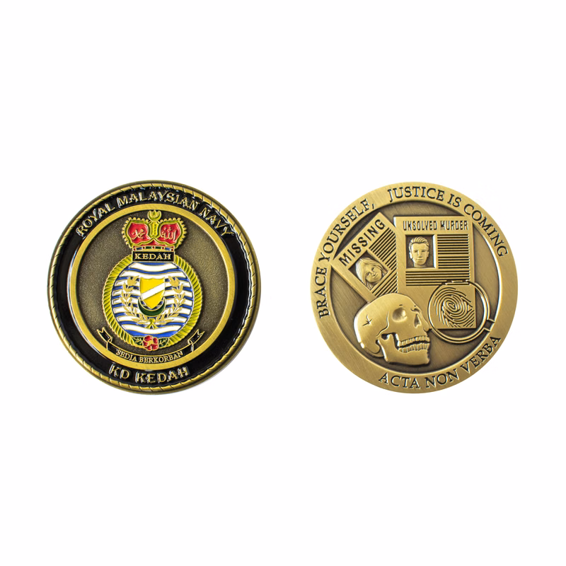 Zinc 2" Challenge Coin Antique Brass Plating