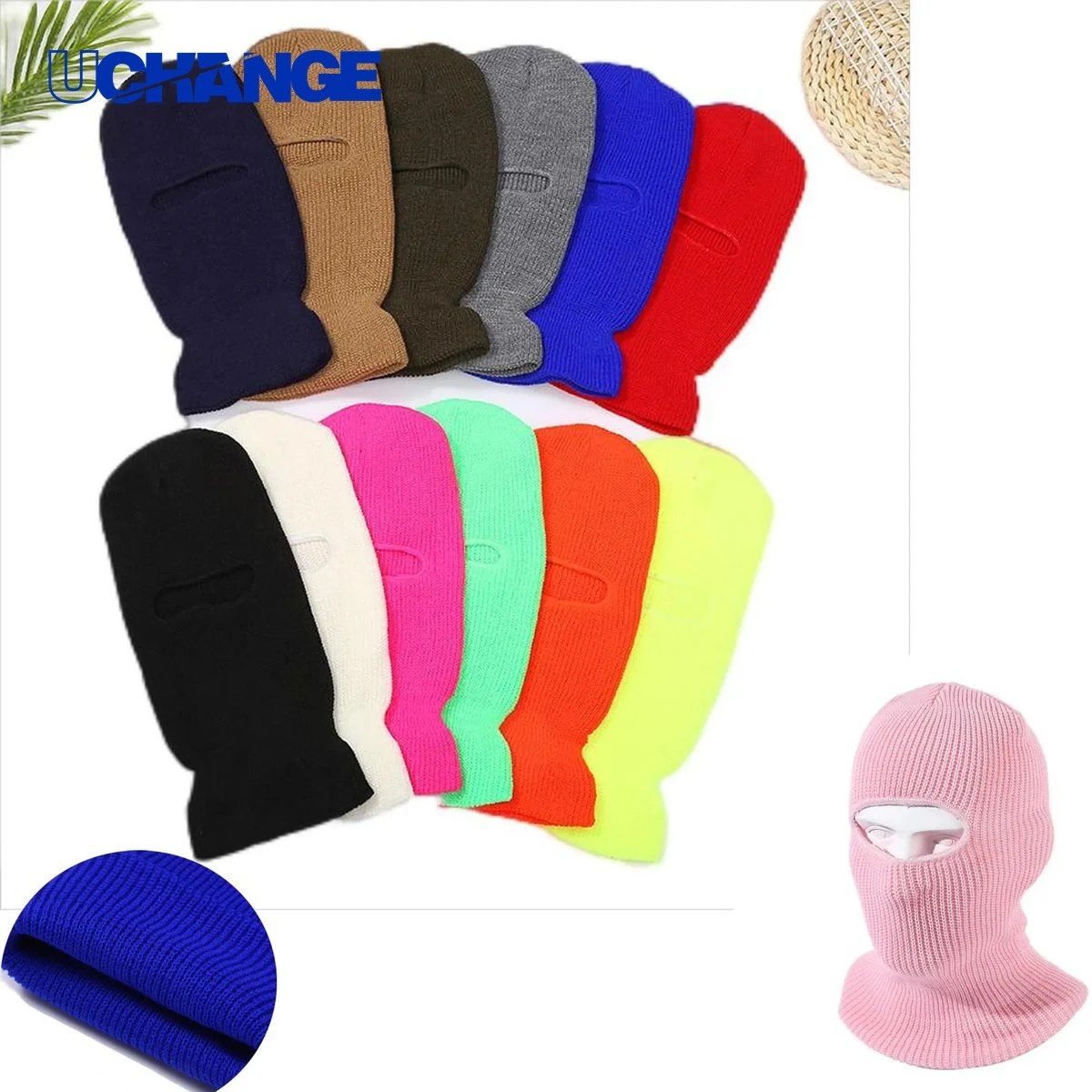 Warm Knit Cap with Face Opening 1