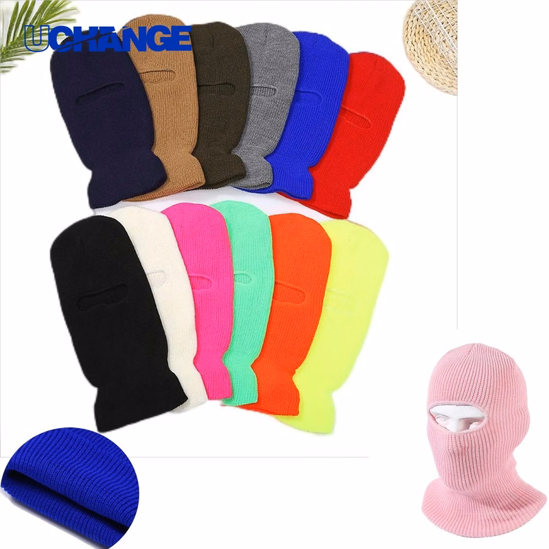 Warm Knit Cap with Face Opening