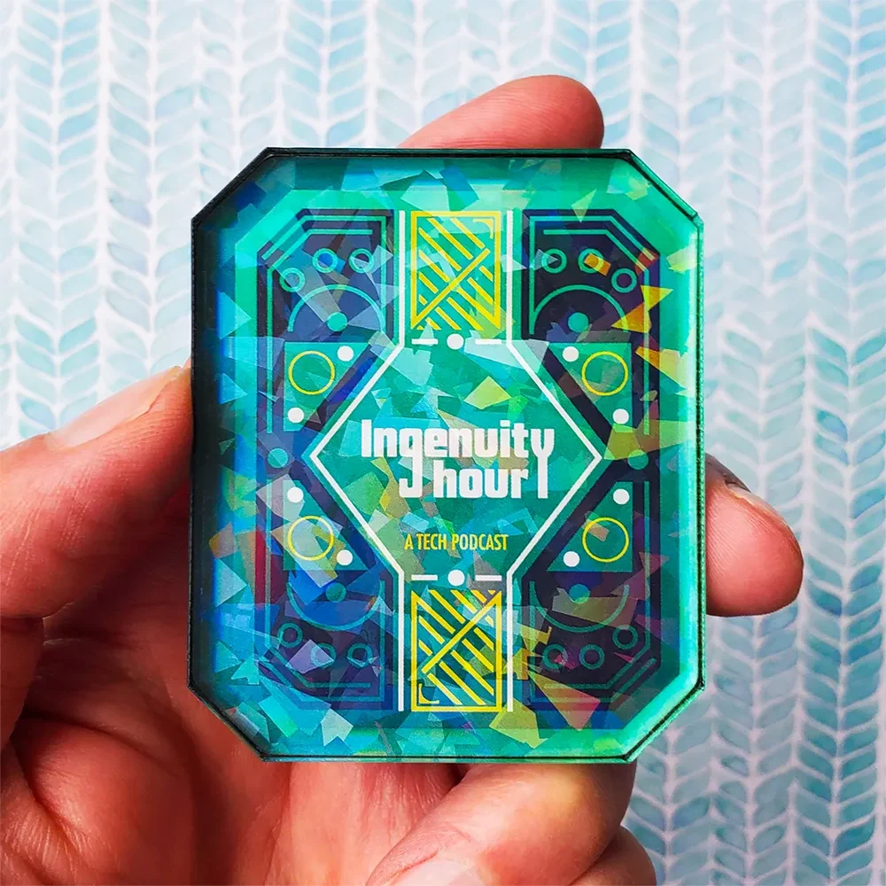 1/8" Acrylic Cracked Ice Holographic Magnet 1