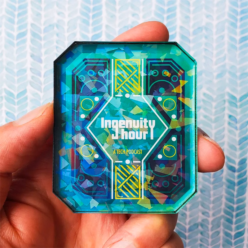 1/8" Acrylic Cracked Ice Holographic Magnet