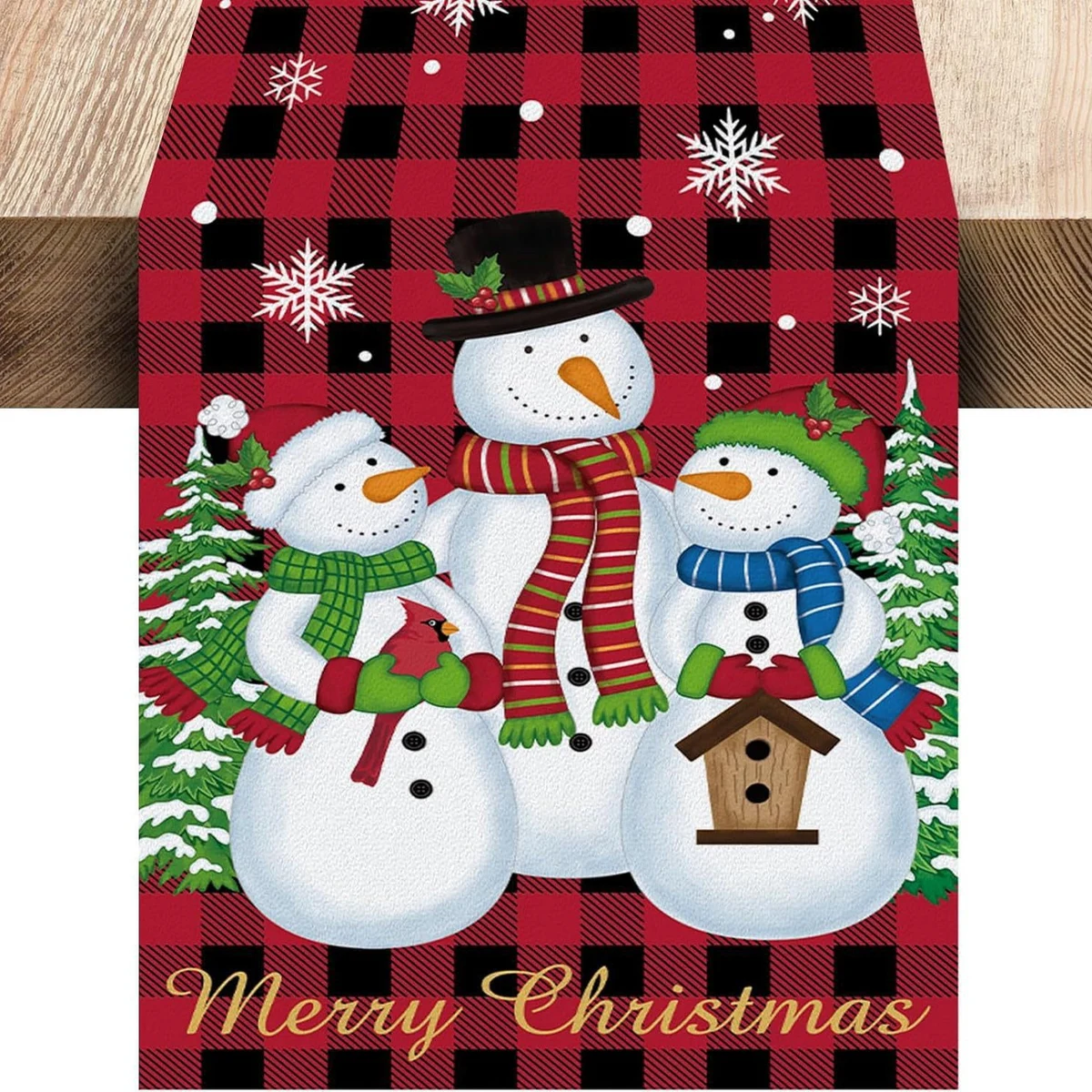 Christmas Trees Merry Xmas Table Runner 1