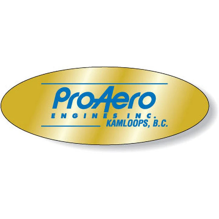 Bright Gold Foil Paper Flexo-Printed Stock Oval Roll Labels (1.5"x4") 1