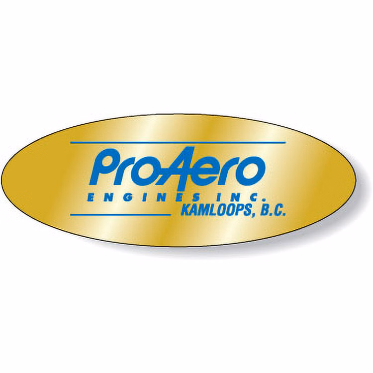 Bright Gold Foil Paper Flexo-Printed Stock Oval Roll Labels (1.5"x4")