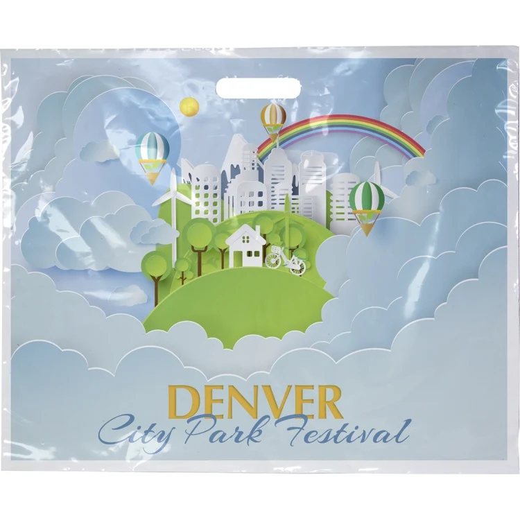 Digital Full Color White 1-Sided Plastic Bag (18" x 15") 1