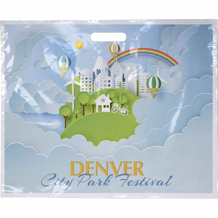Digital Full Color White 1-Sided Plastic Bag (18" x 15")