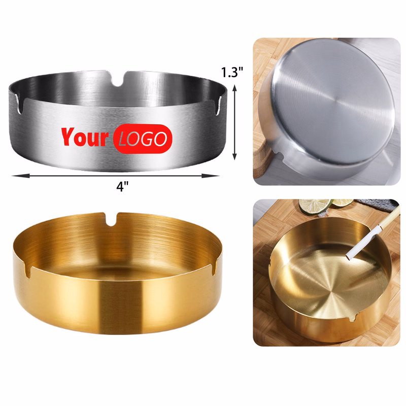MOQ 50 PCS Sturdy Stainless Steel Ashtray