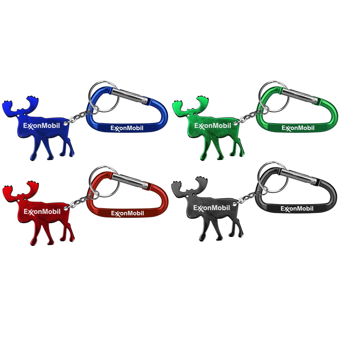 Elk shape bottle opener with key chain and carabiner 1