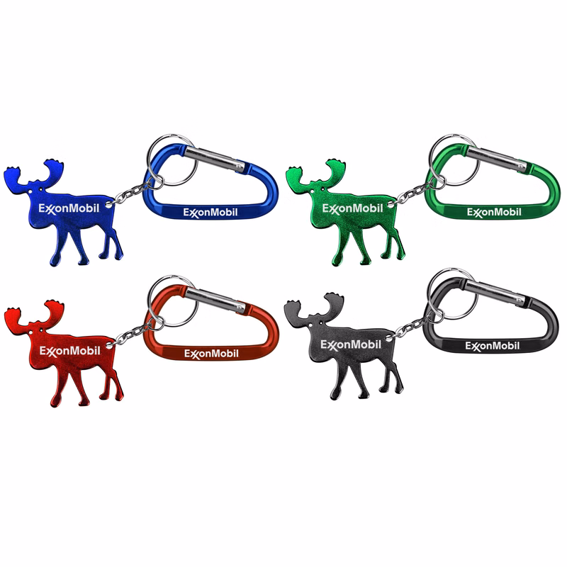 Elk shape bottle opener with key chain and carabiner