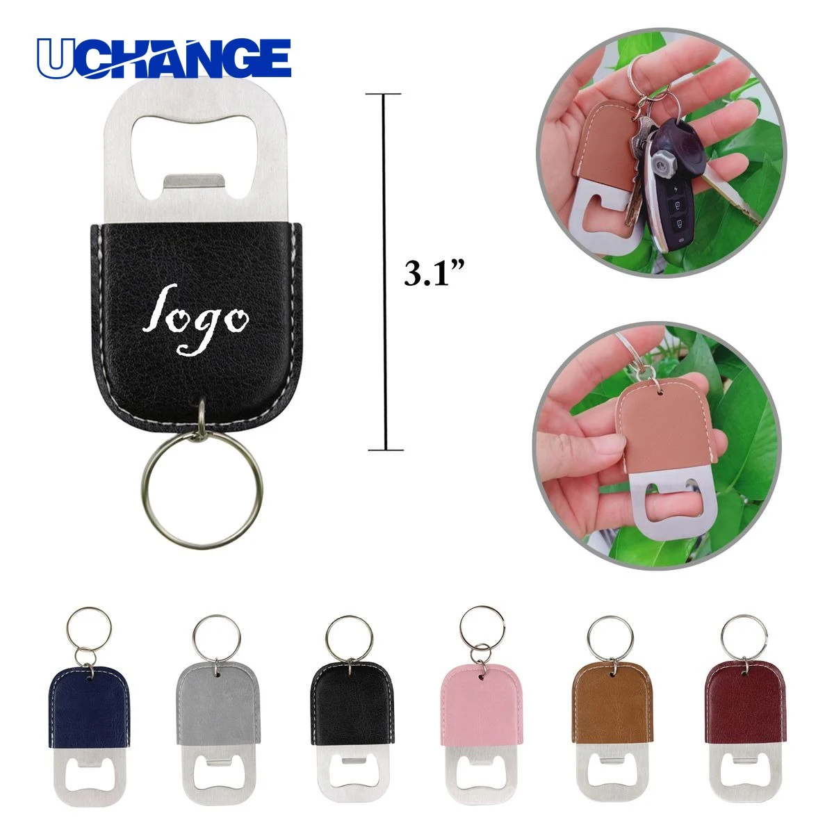 PU Stainless Steel Bottle Opener Keychain 1