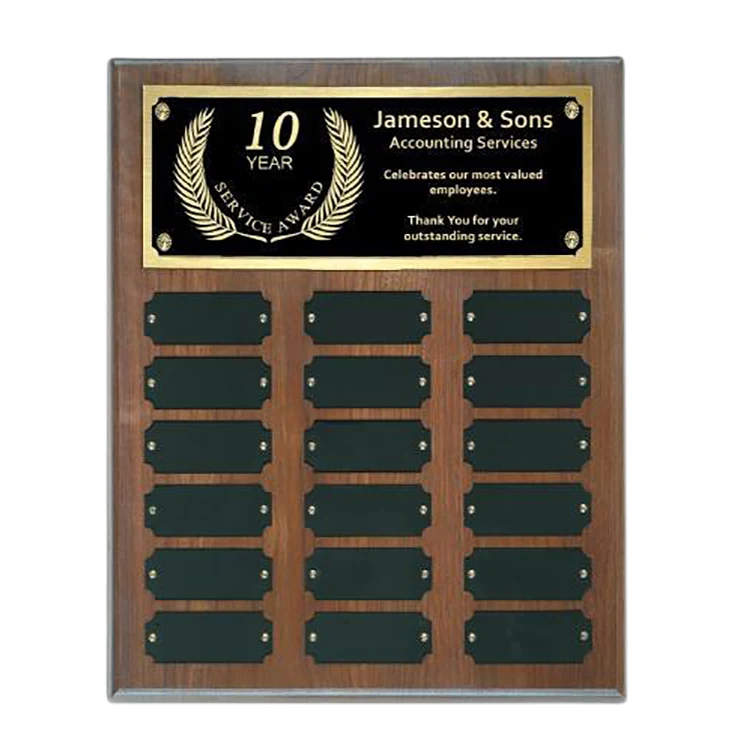 Prestige Walnut Perpetual Plaque 18 Plates 1
