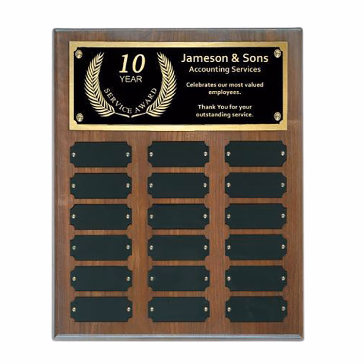 Prestige Walnut Perpetual Plaque 18 Plates