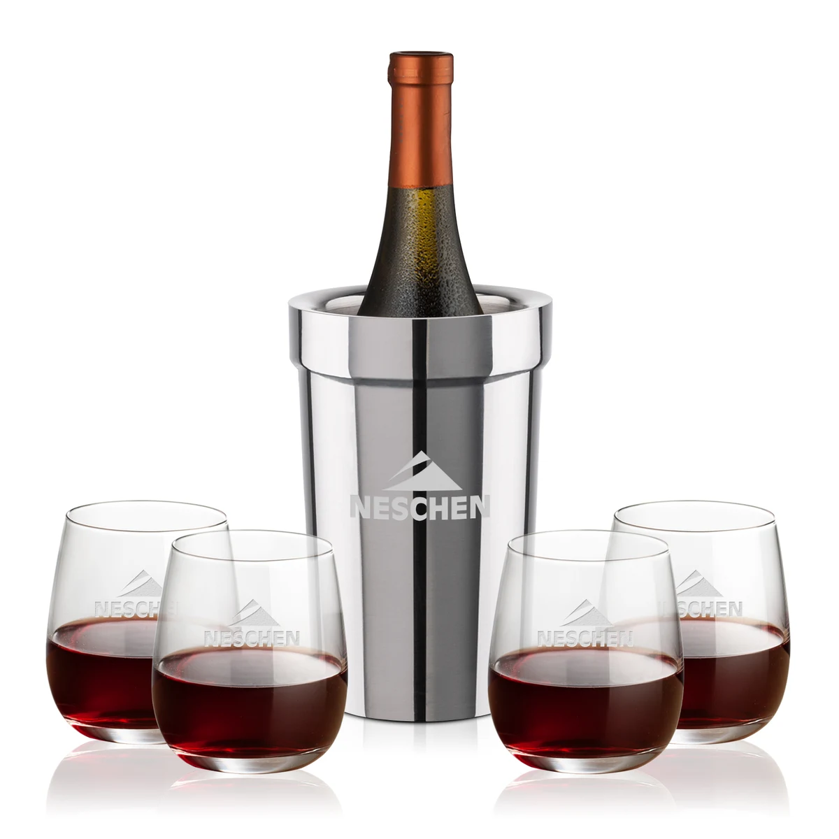 Milano Wine Cooler & Crestview Stemless Wine Set 1