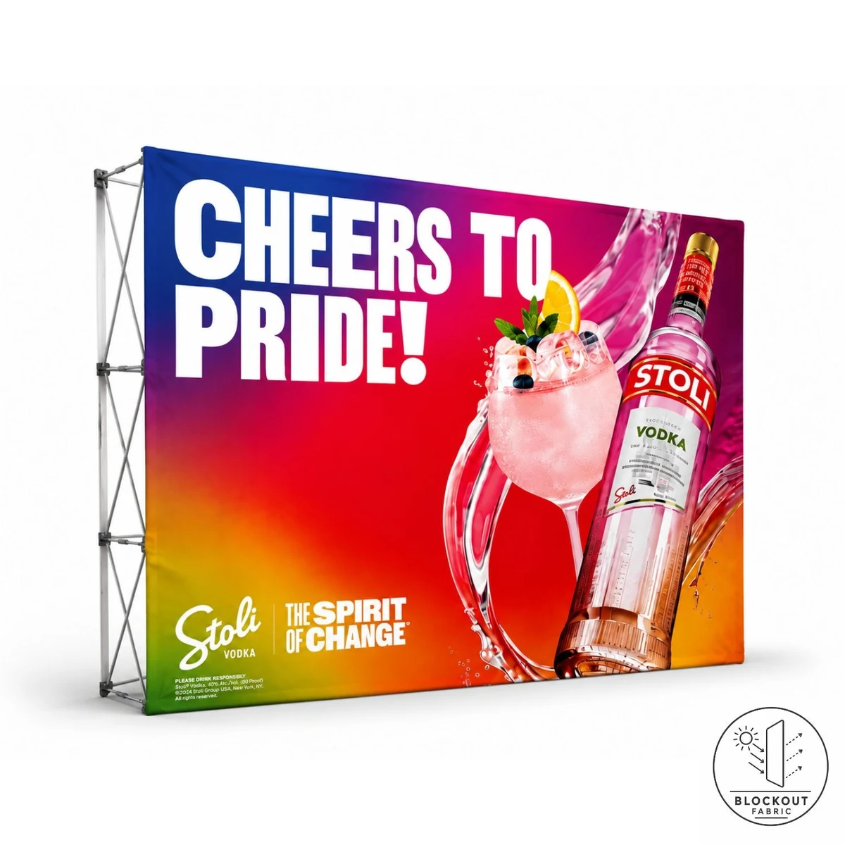 48 Hr Quick Ship - 10' Straight Wall Full Height Fabric Pop-up Display, Superior Block Out Fabric 1