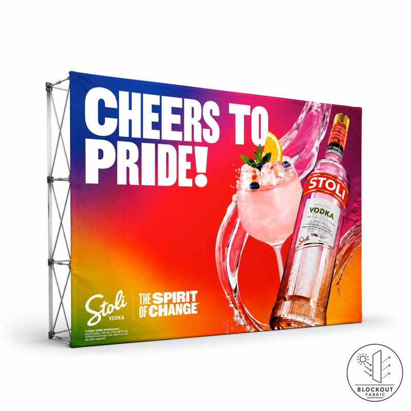 10' Straight Wall Full Height Tension Fabric Pop-up Display Kit, Superior Block Out Fabric, NO SETUP
