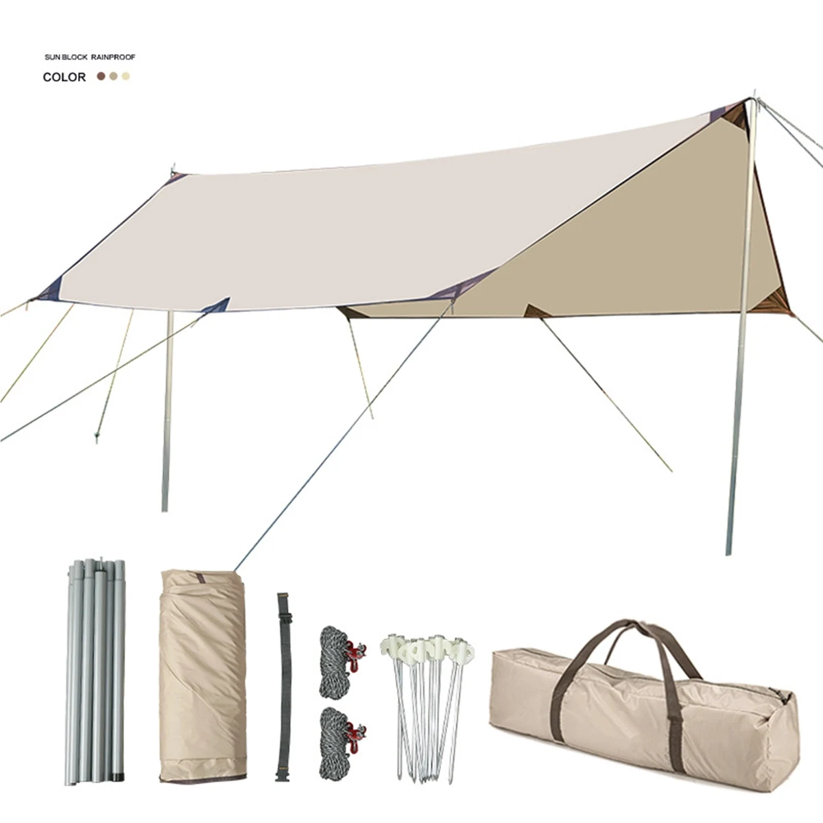 10X10FT Waterproof Grade PU3000 Tarp Tent 1