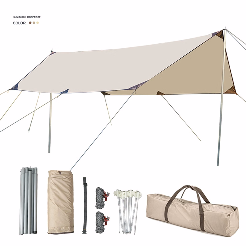 10X10FT Waterproof Grade PU3000 Tarp Tent