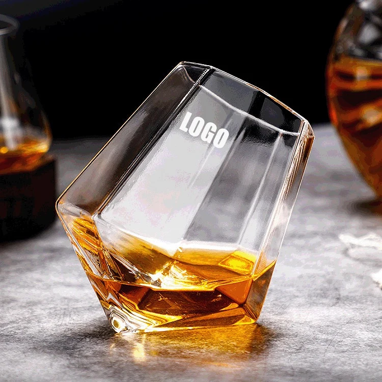 Clear Diamond Shaped Whiskey Glasses 1