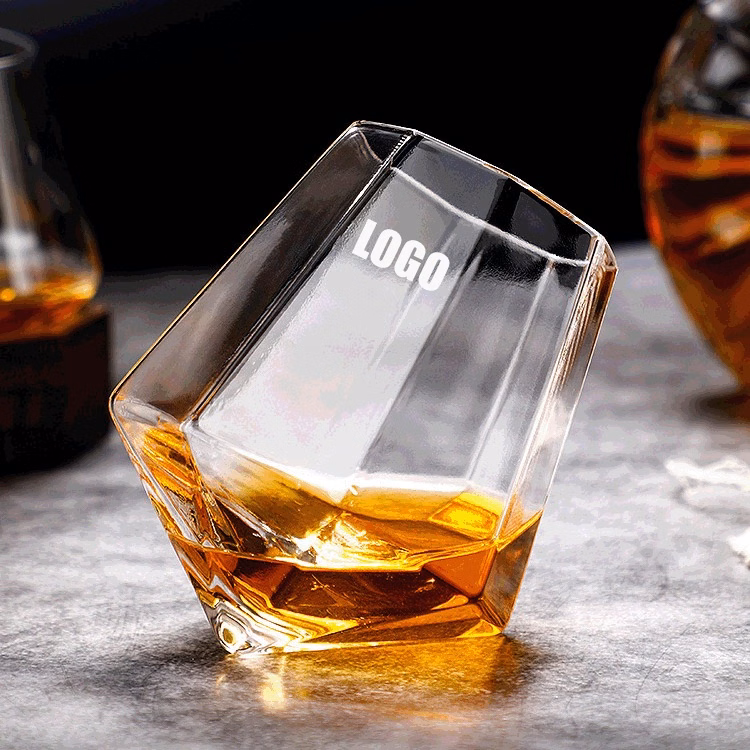 Clear Diamond Shaped Whiskey Glasses