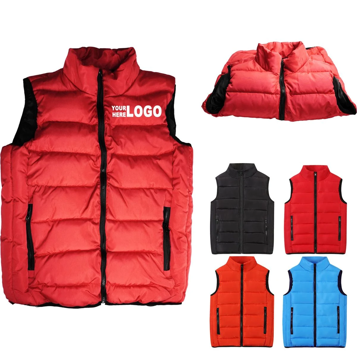 L Size Winter Cotton Collar Outerwear Vest 1