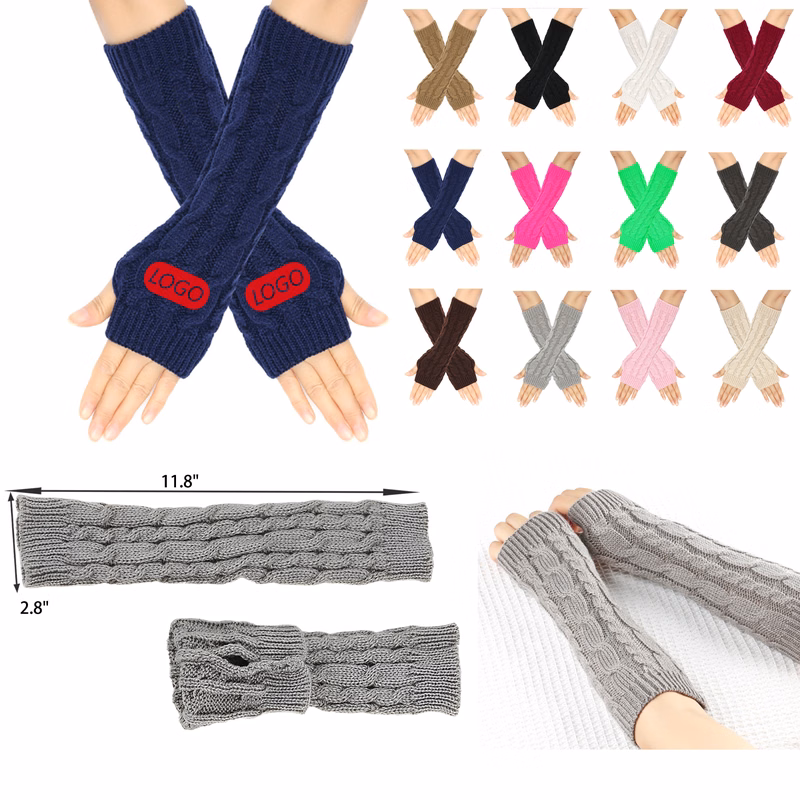 Flexible Winter Knitted Fingerless Gloves