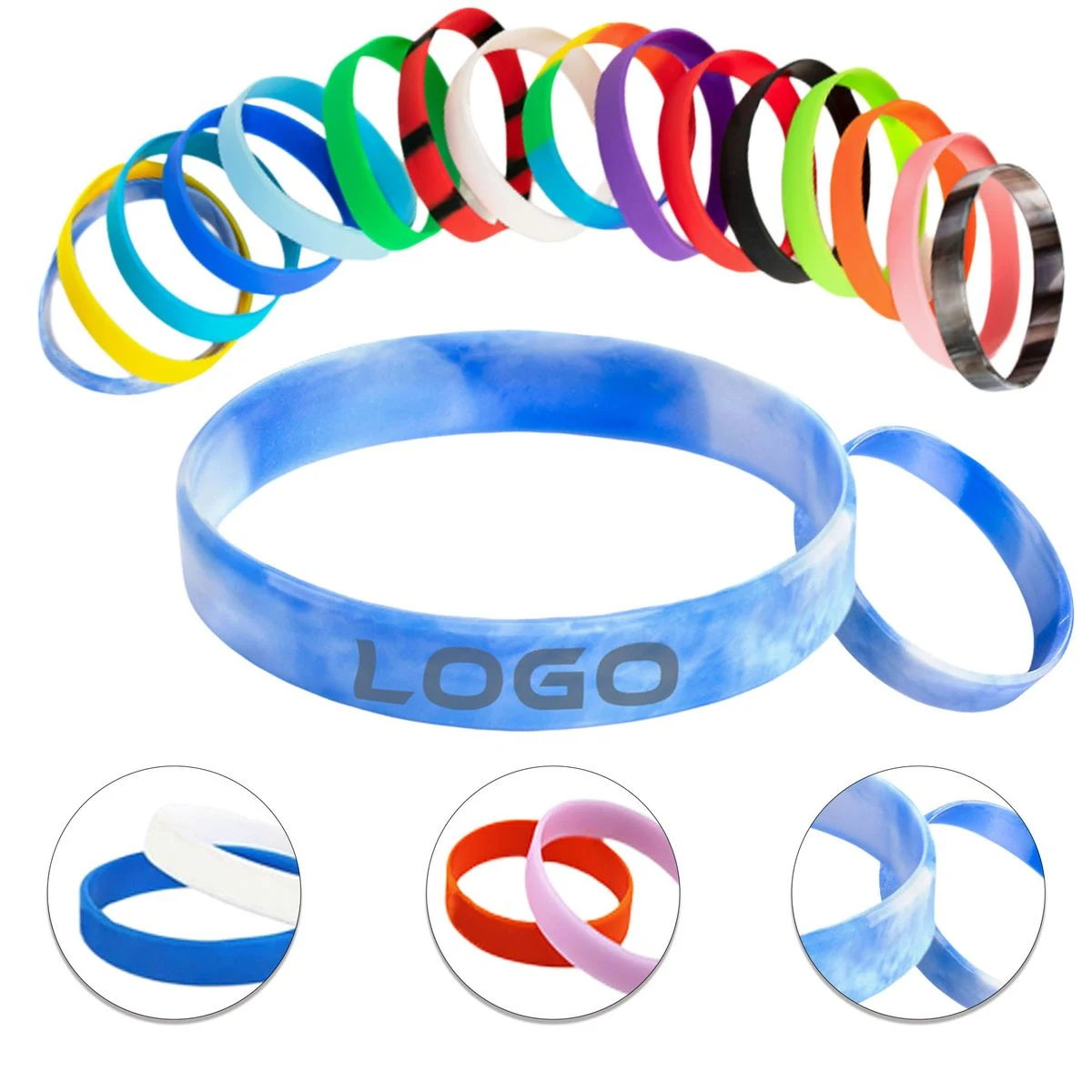 Multi Color Solid Silicone Wristbands 1