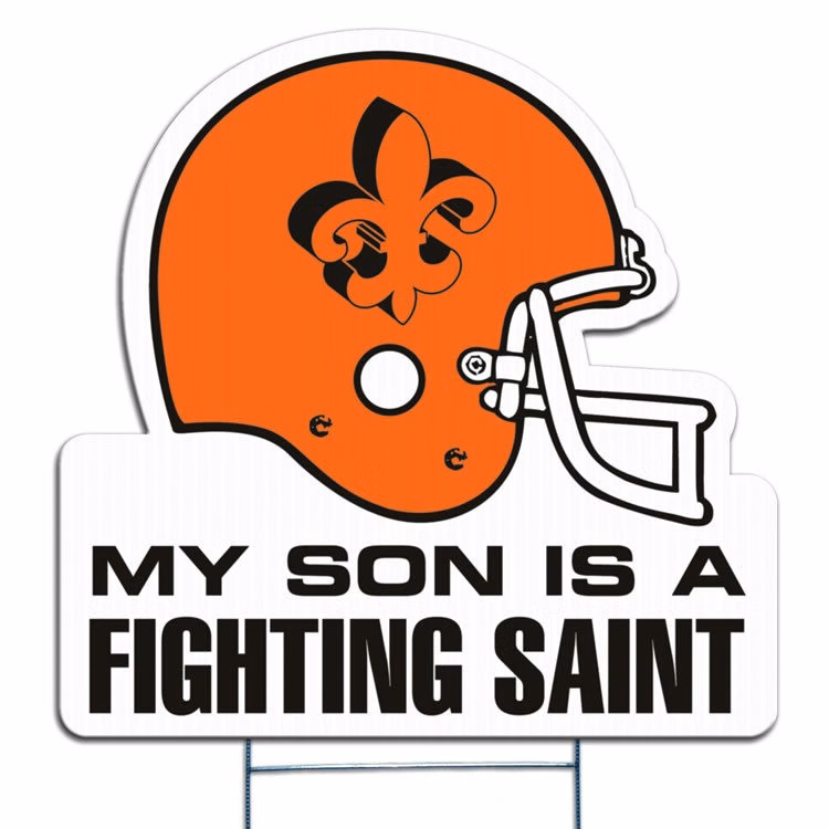 Football Helmet & Nameplate Yard Sign, Screen Printed