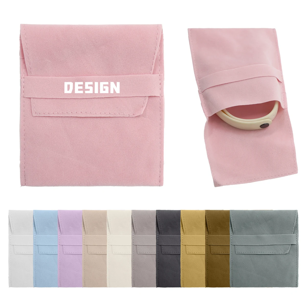 Pocket Cosmetic Bag Velvet Jewelry Flap Pouches Folding Envelope Bag 1