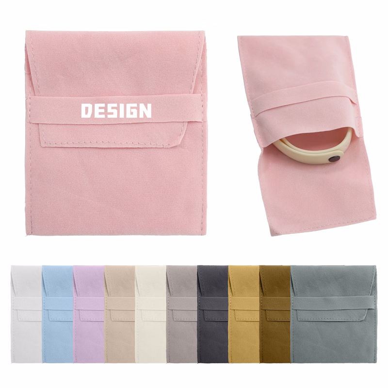 Pocket Cosmetic Bag Velvet Jewelry Flap Pouches Folding Envelope Bag