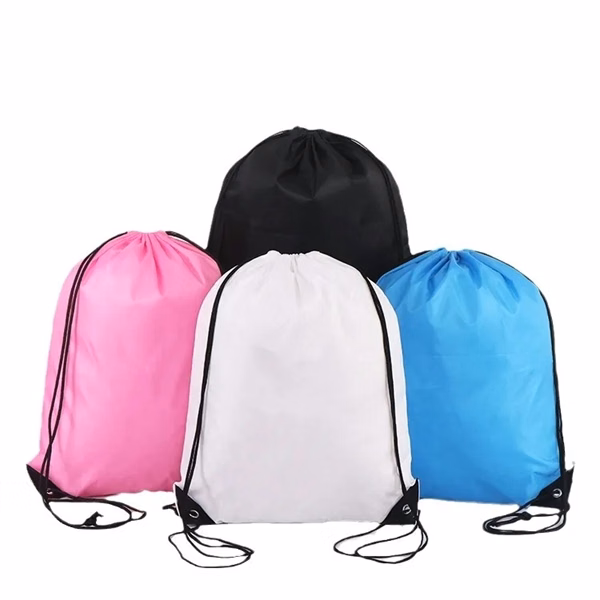Custom 16.5 x 19 Inch Polyester Drawstring Backpack — Durable Sports & Travel Carry Bag
