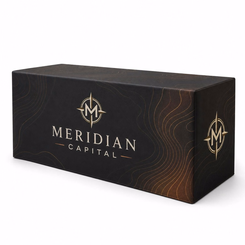 48Hr Quick Ship - Sublimated PREMIUM Box Style Fitted Table Cloth for 6' Table, 4 sided, Closed Back