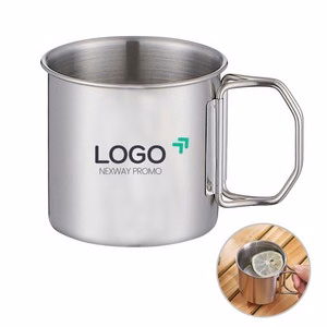 Versatile 350ml Foldable Handle Stainless Steel Cup