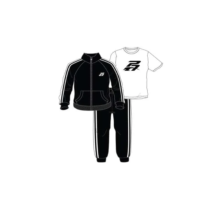 Boys' Tricot Set Black-White 3pc 4-7 1