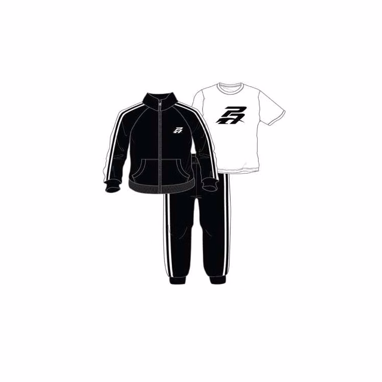 Boys' Tricot Set Black-White 3pc 4-7