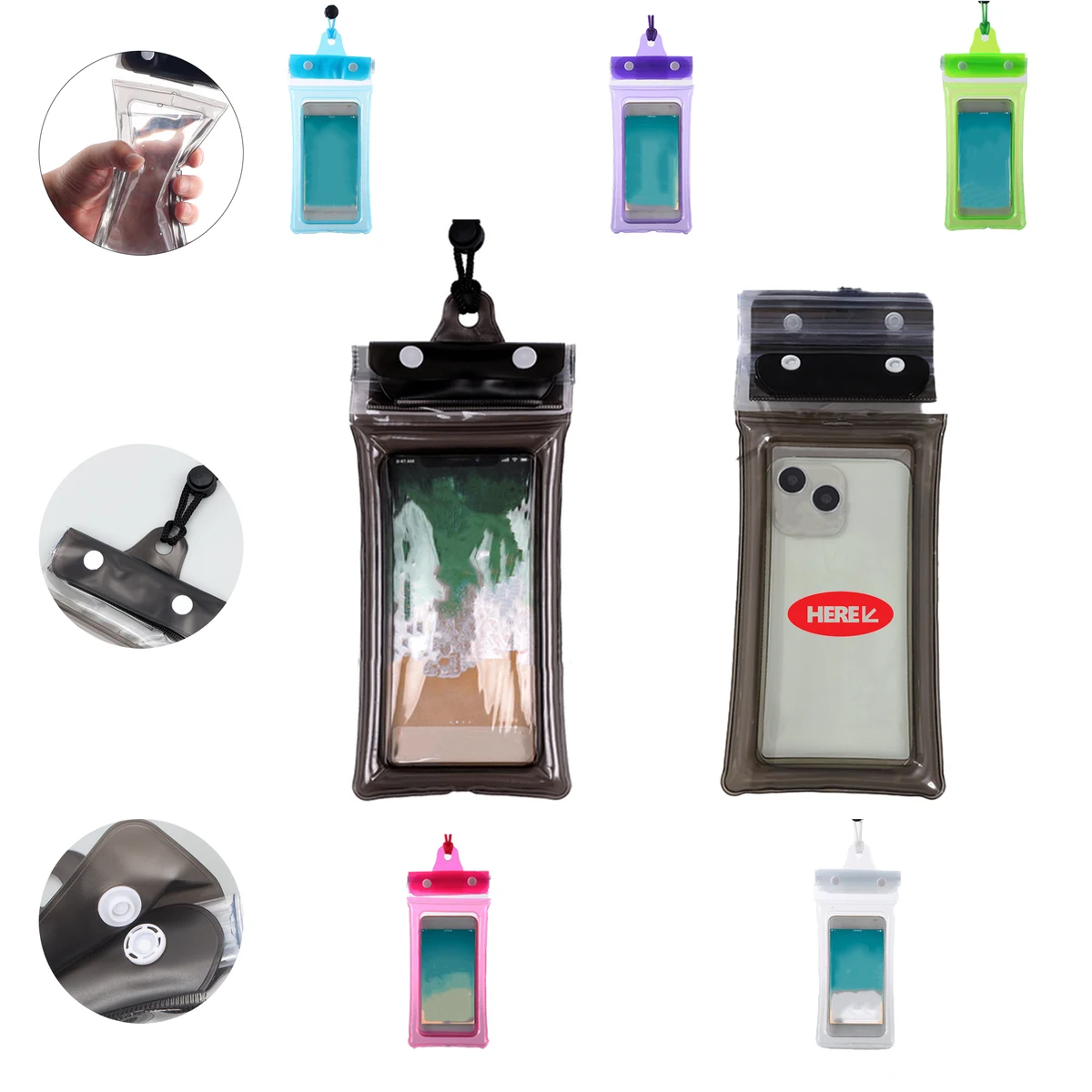 Transparent Visual Waterproof Cell Phone Pouch MOQ 50PCS 1