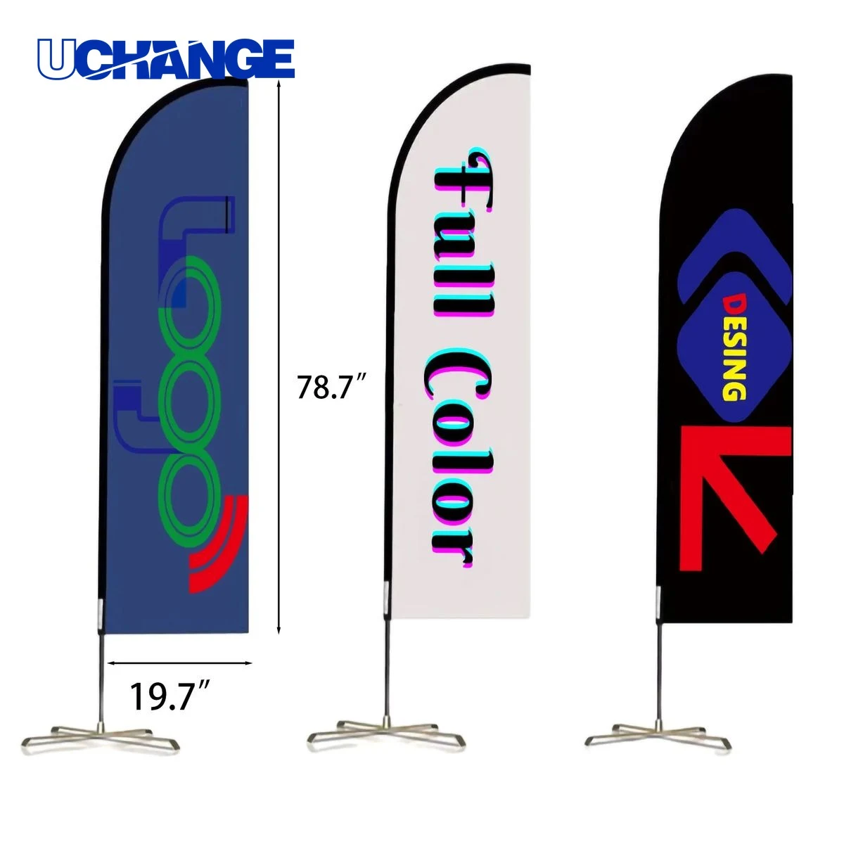 Double-Sided Advertising Beach Knife Flag Kit 1