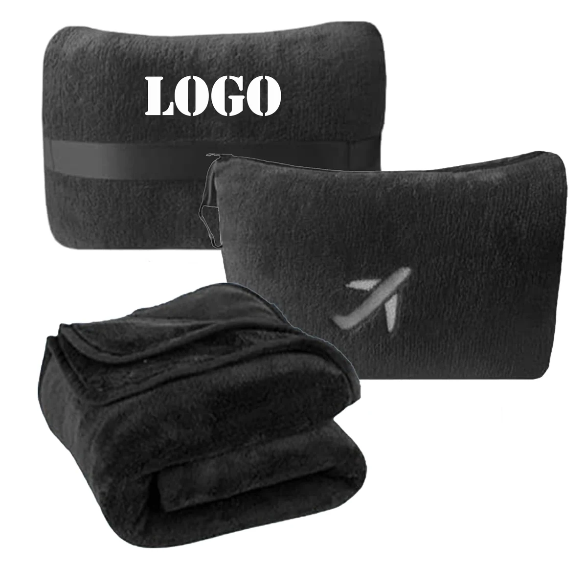 MOQ 50pcs Travel Outdoor Airplane Blanket Pillow 1