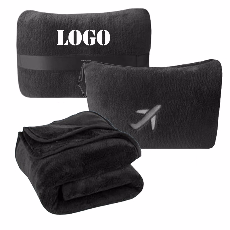 MOQ 50pcs Travel Outdoor Airplane Blanket Pillow