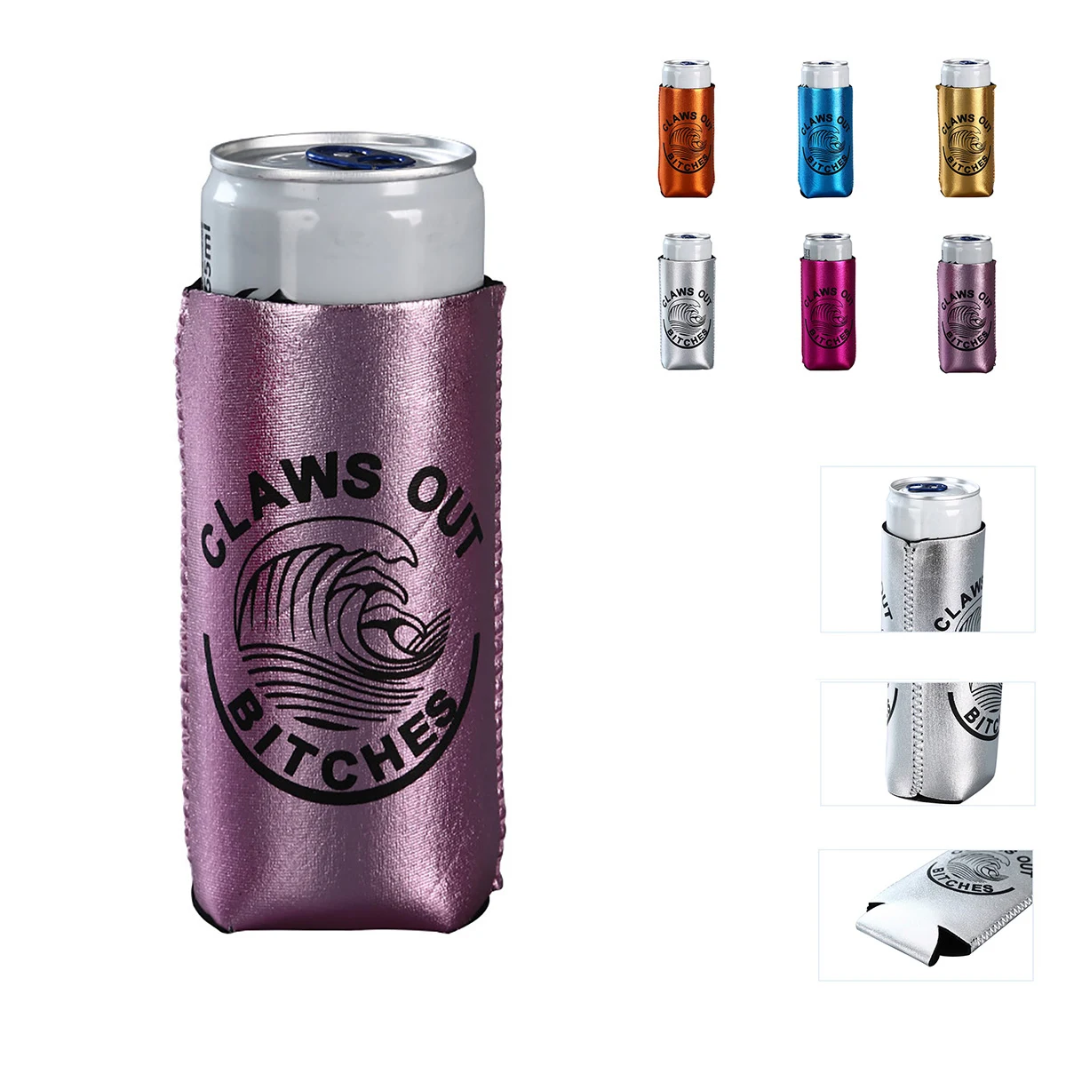 12oz. Slim Neoprene Collapsible Can Coolie 1