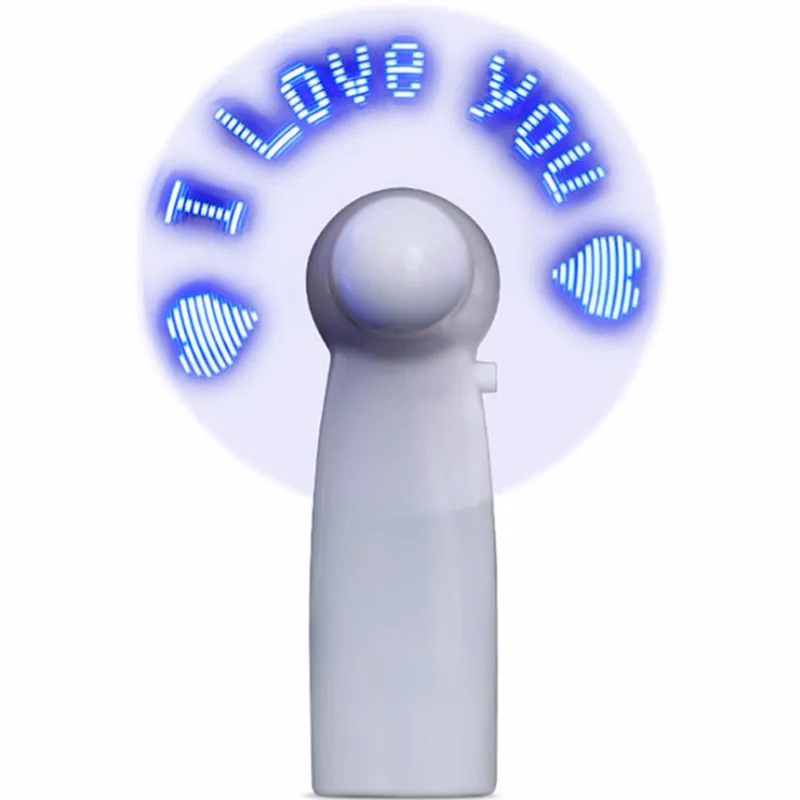 Flash Handheld Mini LED Fan With Message