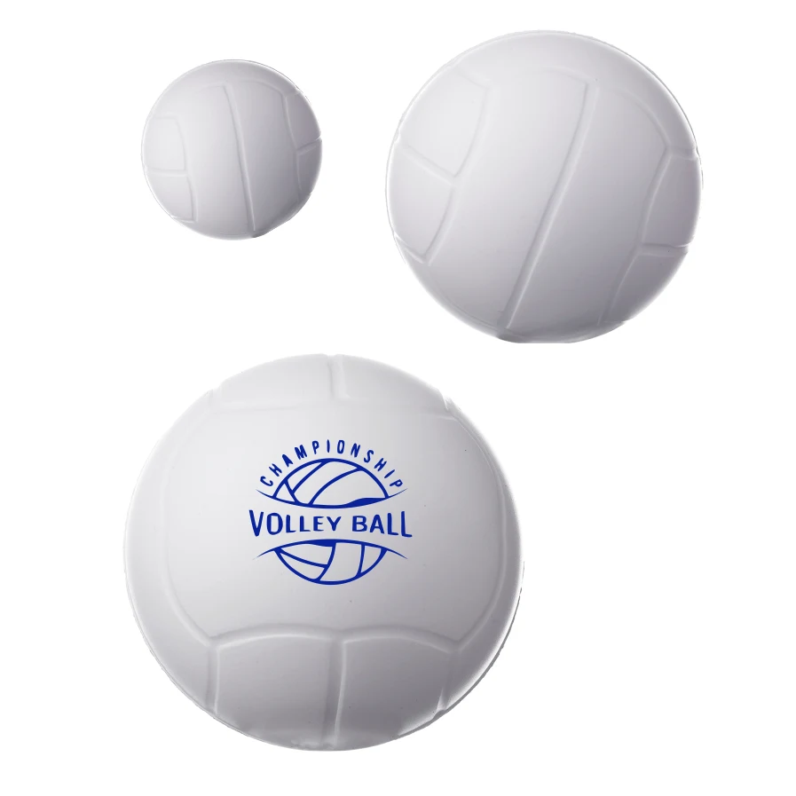 Union Printed - Volley Ball Shaped Stress Balls with 1-Color Logo 1