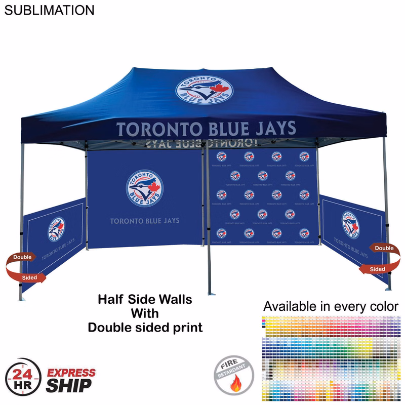 24 Hr Express Ship - Half Side Wall for 10x20 Tent Kit, Sublimated, Double Sided Print