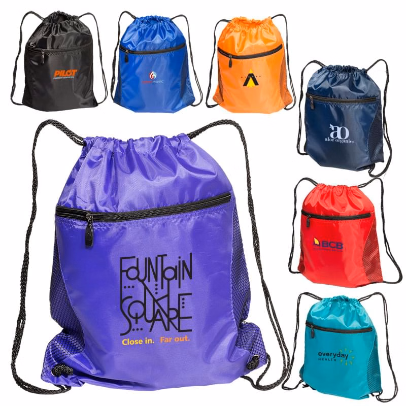 Mesh Accent Drawstring Backpack