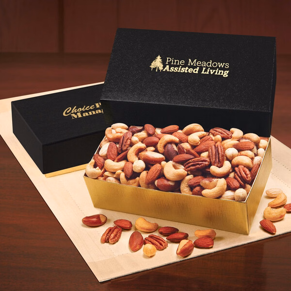 Deluxe Mixed Nuts in Black & Gold Gift Box