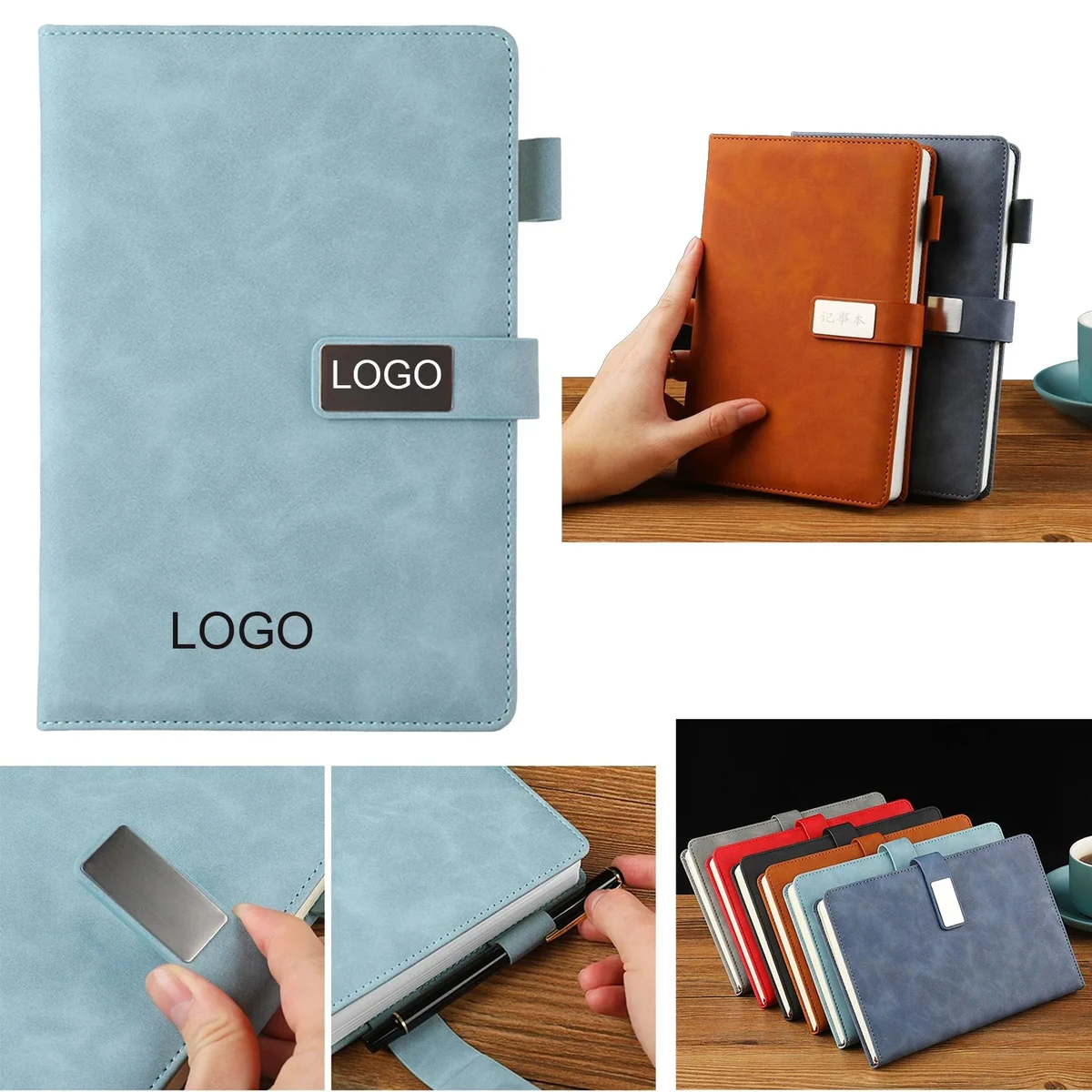 A5 Business Office Leather Magnetic Buckle Notepad 1